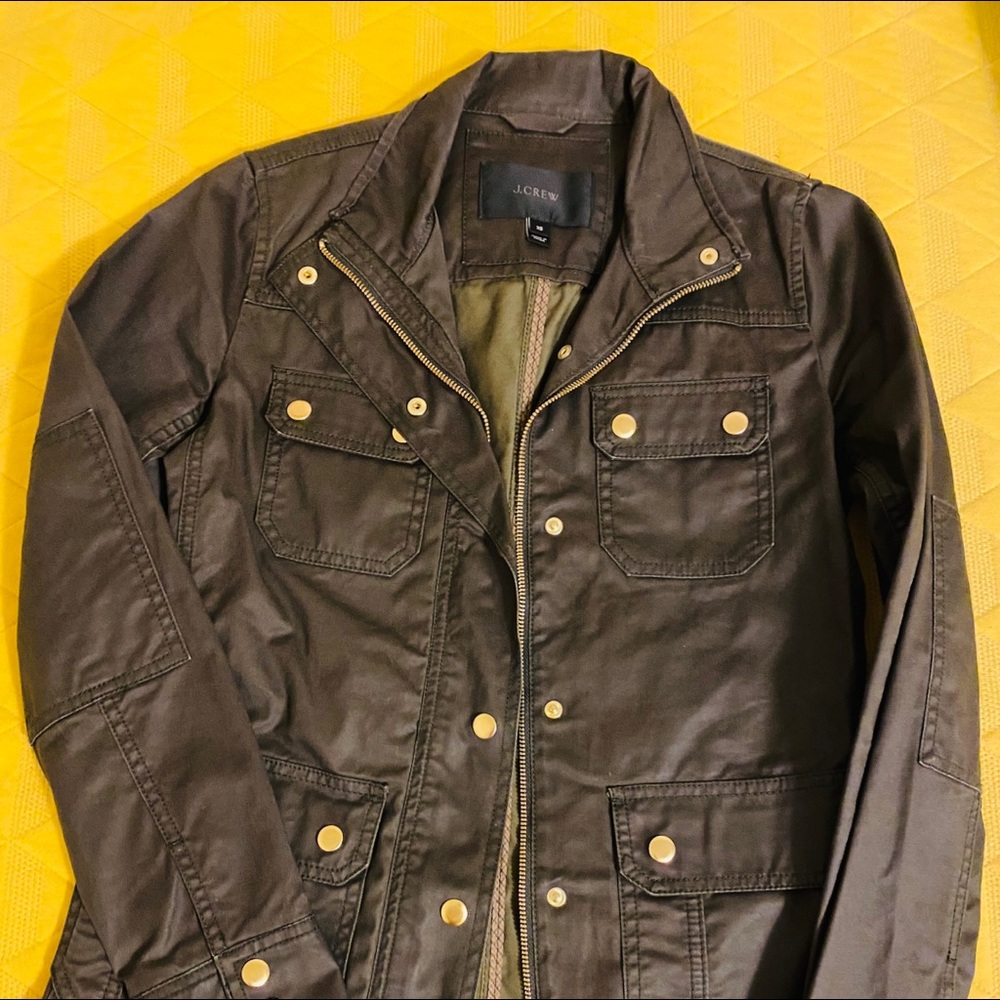 J Crew waxed cotton field coat, XS EUC